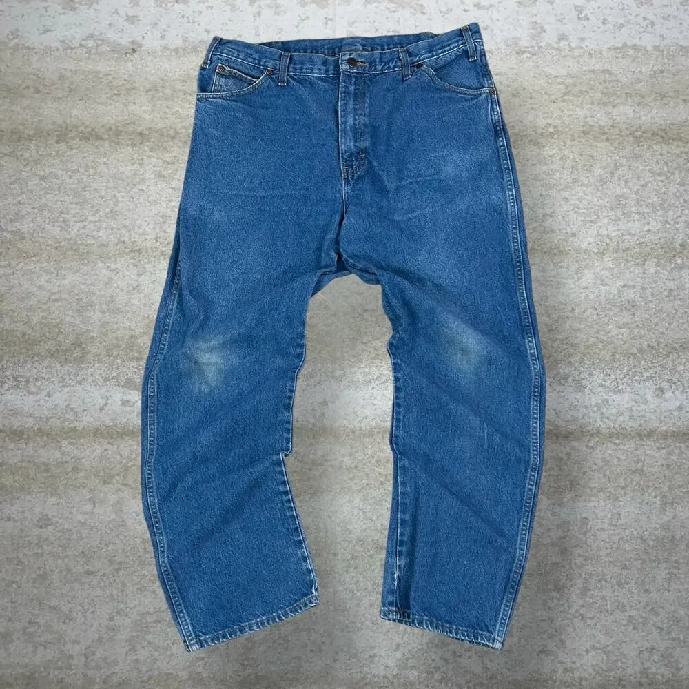 Vintage 90s Dickies Jeans 38x30 Relaxed Fit Dark Wash Denim